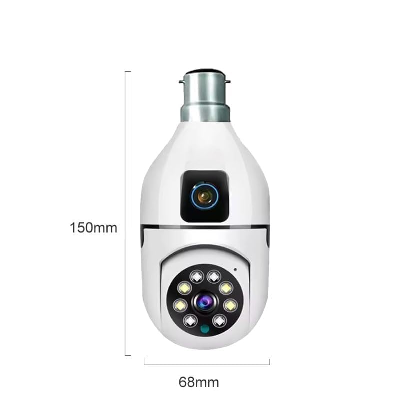 Zistore Dual Lens 4MP/8MP WiFi Smart Light Bulb Camera