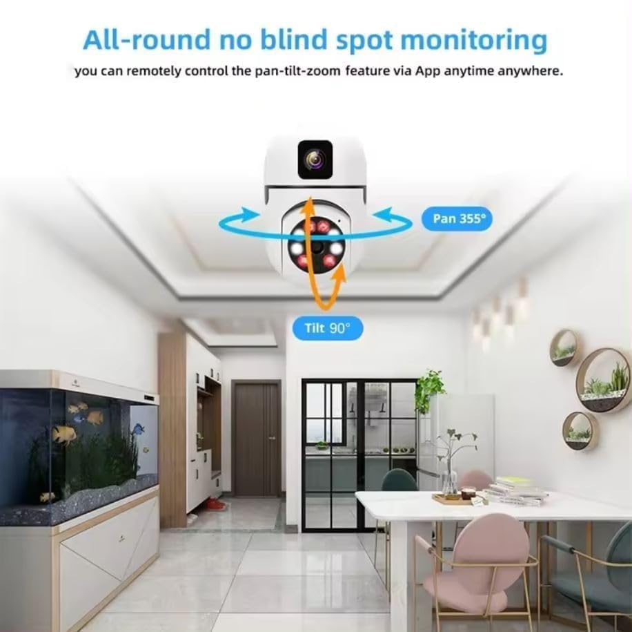 Zistore Dual Lens 4MP/8MP WiFi Smart Light Bulb Camera