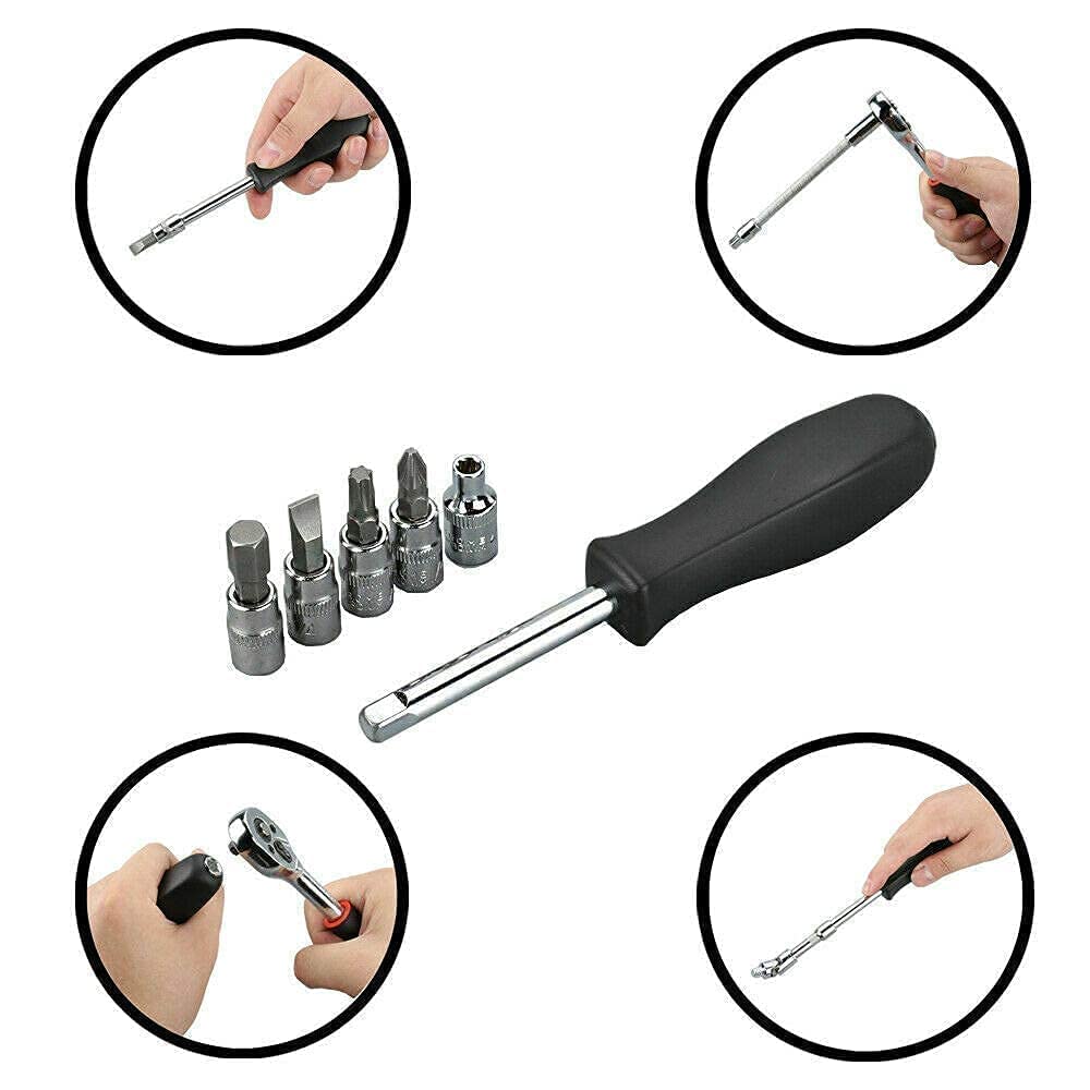 46 in 1 Pcs Tool Kit and Screwdriver and Socket Set Multi Purpose Tool Case