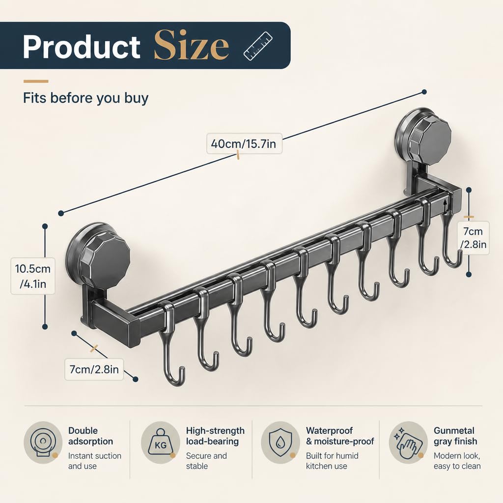 8-Hook Multipurpose Wall Rack