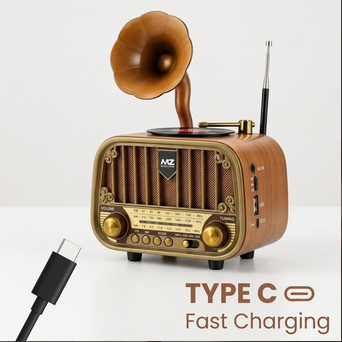 MZ Retro Gramophone Radio Speaker