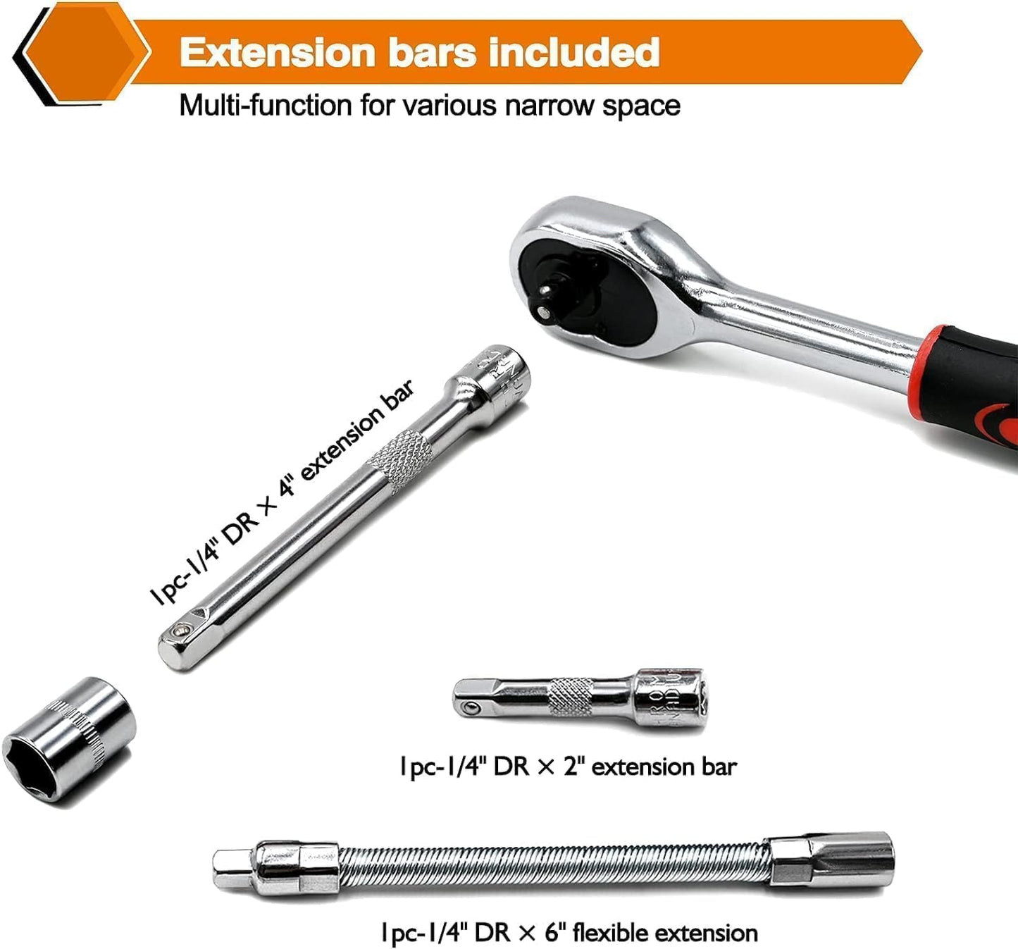 46 in 1 Pcs Tool Kit and Screwdriver and Socket Set Multi Purpose Tool Case
