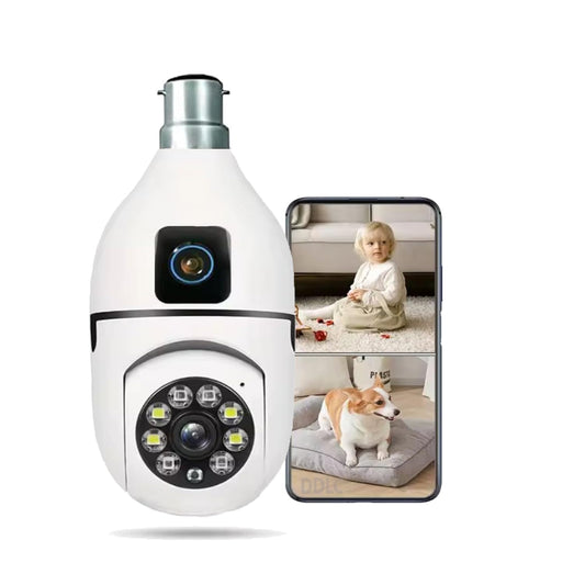 Zistore Dual Lens 4MP/8MP WiFi Smart Light Bulb Camera