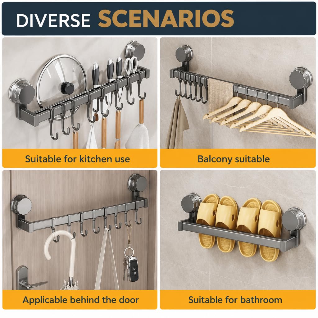 8-Hook Multipurpose Wall Rack