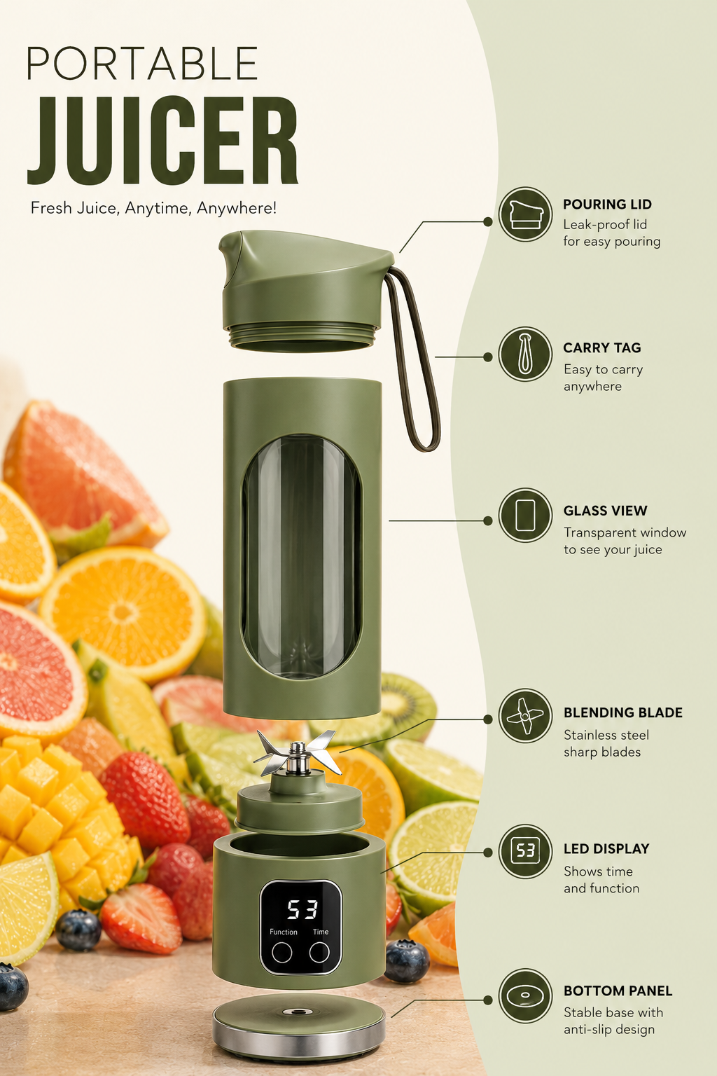 Portable Rechargeable Blender